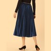 Allegra K Women's Vintage High Elastic Waist Velvet Pleated Flowy Swing Midi Skirt - 4 of 4