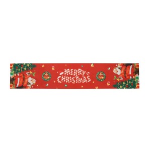 Unique Bargains Christmas Table Runner Polyester Red White 71"x14" 1 Pcs - 1 of 4