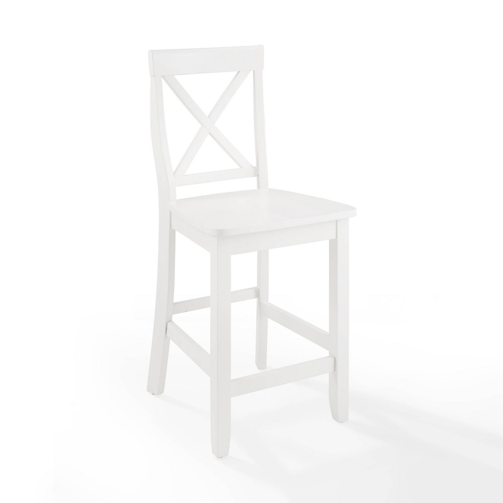 Photos - Chair Crosley 2pc X-Back Counter Height Barstools White  