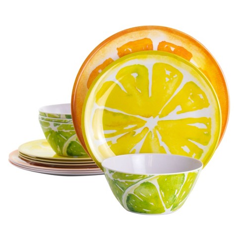 Gibson fruit dinnerware clearance set