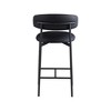 Meridian Furniture,Lupita Black Vegan Leather Counter Stool, Set of 2 - 4 of 4