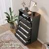 Modern 5-Drawer Wood Dresser w/ Charging & Lights - Tall Vertical Storage for Bedroom, Nursery, Living Room - 3 of 4