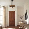 BAOURE 3-Light Farmhouse Wooden Chandelier 17.72in Circular Pendant with Adjustable Height Rustic Natural Wood Ceiling Light for Kitchen Island - 3 of 4