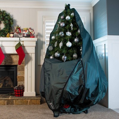 TreeKeeper Decorated Upright Christmas Tree Storage Bag with Rolling Tree Stand - Thumbnail 4