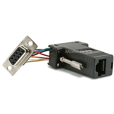 Monoprice DB9 Female to RJ-45 Modular Adaptor - Black