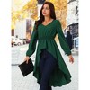 Seta T Women's High Low Hem Long Sleeve V Neck Elastic Waist Asymmetrical Irregular Hem Casual Tops Blouse - 2 of 4