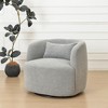 KINWELL 34" Poly Blend Boucle Fabric Upholstered Swivel Armchair - 2 of 4