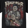 Texas Chainsaw Massacre Original Hacker Illustrated Leatherface on Black Adult Crew Neck Short Sleeve T-shirt - 2 of 4