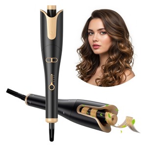 Automatic Hair Curler with 1" Barrel – Anti-Tangle Rotating Iron, 4 Heat Levels, 3 Timers, Dual Voltage, Auto Shut-Off - 1 of 4