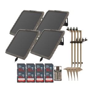 Stealth Cam Mounting Post for Camera& Solar Pak with FieldMAX Solar Battery Pack 32GB Memory Cards and Card Reader (4 Pack) - 1 of 4