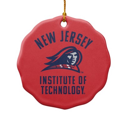 New Jersey Institute of Technology Highlanders Logo Porcelain Scalloped Holiday Christmas Tree Ornament
