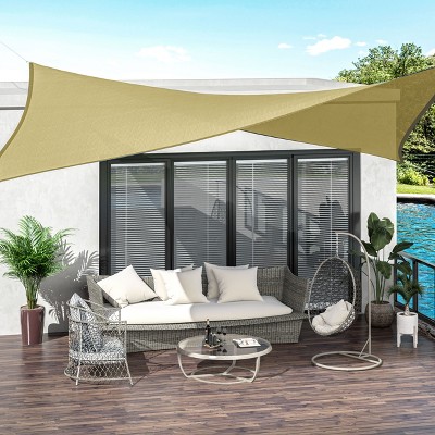 Sand High-Density Polyethylene Rectangular Patio Sun Shade Sail