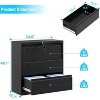 3-Drawer Lateral File Cabinet with Lock, Heavy-Duty Wide Steel Filing Cabinet for Letter, Legal & A4 Documents, Horizontal Storage for Home Office - 3 of 4
