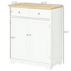 Sideboard Buffet Cabinet, 2-Doors Door Kitchen Cabinet, Coffee Bar Storage with 2 Drawers, Adjustable Shelf for Living Room and Hallway, White - 3 of 4