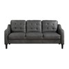 Grungis Modern Faux Leather Button-Tufted Loveseat Sofa with Contoured Arms, 2-Seater Couch with Solid Wood Frame for Living Room & Bedroom - 2 of 4