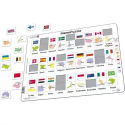 Larsen Puzzles Country Flags and Capitals Kids Jigsaw Puzzle - 54pc