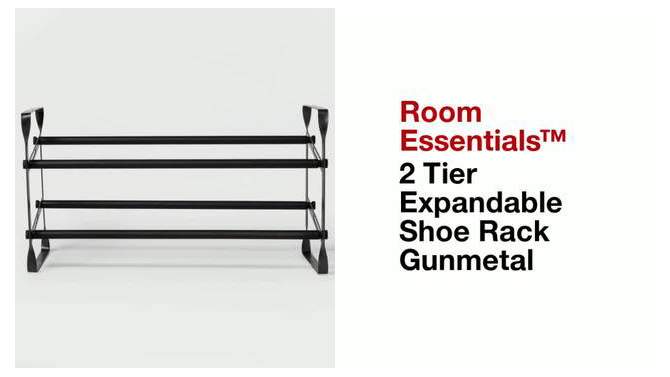 2 Tier Expandable Shoe Rack Gunmetal - Room Essentials&#8482;, 2 of 6, play video