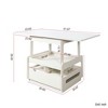 Kumasinova 3-In-1 Transformable Coffee Table with Storage Cabinet&Drawer,Modern Living Room Center Table Convertible Coffee Table,White - 2 of 4