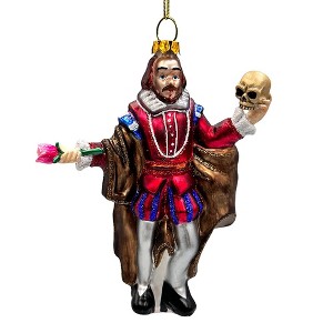 The Melancholy Prince William Shakespeare Glass Ornament, Unique Renaissance Italy Decor| OrnamentallyYou - 1 of 4