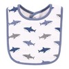Hudson Baby Infant Boys Cotton Bib and Sock Set, Handsome Shark, One Size - 4 of 4