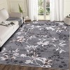 TackView Washable Bedroom Rugs Floral Print Large Area Rugs for Living Room Soft Non Slip Ultra Thin Floor Carpet - 2 of 4