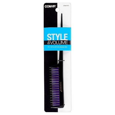 Conair Lift & Tease Style Soft-Touch Comb, Black