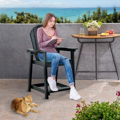 Maggift Patio Accent Chairs, Outdoor Tall Adirondack Chair with High Back, Widened Arms for Backyard, Garden, Yard, Gray, 27.95"*27.09"*45.83"
