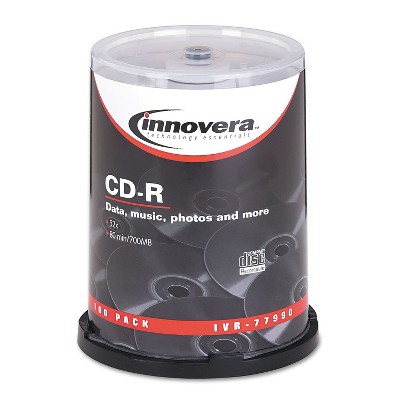 Innovera CD-R Discs 700MB/80min 52x Spindle Silver 100/Pack 77990