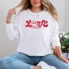S.W.Smiley Love Cursive - Women's Garment Dyed Long Sleeve Graphic T-Shirt - 3 of 4