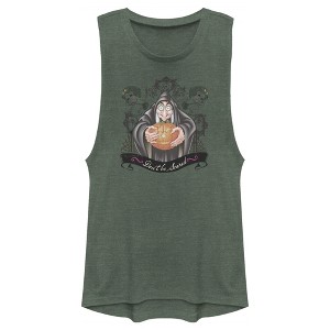 Juniors Womens Snow White and the Seven Dwarves Evil Queen Pumpkin Festival Muscle Tee - 1 of 4