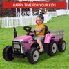 12V Ride on Tractor with Trailer and Remote Control,Toddler Kids Electric Vehicle Car with LED Headlights, Speed Up to 5mph - 2 of 4