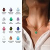 Unique Bargains Women's Birthstone Cubic Zirconia 18K Gold Plated Teardrop Necklace 17.7" - 3 of 4