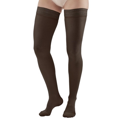 Ames Walker Aw Style 263 Women's Microfiber Opaque 20-30 Mmhg Compression Thigh  Highs W/top Band Black Small : Target