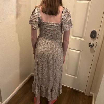 Pinkblush Ivory Floral Smocked Maternity Maxi Dress : Target
