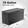 CAVINAS 75 Gallon All-Weather Storage Box,UV-Resistant Polypropylene Resin Deck Box with Wood Grain Design for Outdoor,Gardens,Patios - 2 of 4