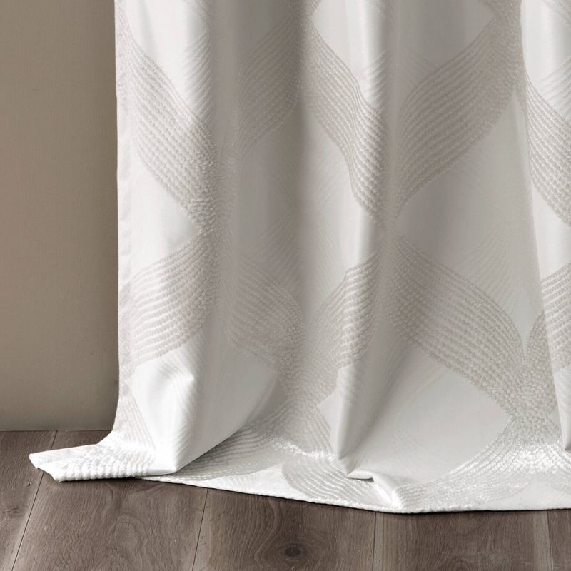 Byron Ogee Knitted Jacquard Blackout Curtain Panel, 6 of 12