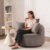 Racxily 360 Swivel Chair Accent Barrel Chair Swivel Round Upholstered Sofa Chair with 3 Removable Pillows for Living Room, Bedroom, Office and Hotel - 2 of 4