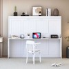 LOVMOR Murphy Bed with Hydraulic Lift, Desk Design & a built-in storage space for Bedroom, small apartments, studio rooms or multifunctional spaces - 2 of 4