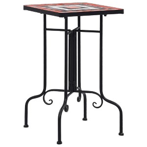 vidaXL Mosaic Side Table Terracotta and White Ceramic - 1 of 4