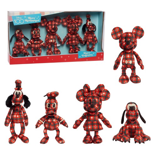 Disney100 Years Of Wonder Retro Reimagined Plaid Fleece Plush Collector Set  5pk : Target