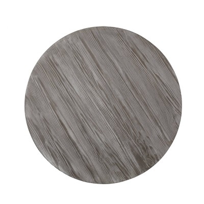 Gray and Black Round Wood and Metal Coffee Table