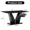 NicBex Dining Table 63" Modern Dining Table with Imitation Marble Pattern and MDF Legs for Kitchen, Dining Room - 3 of 4