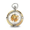 Black Bow Jewelry Charles Hubert Gold Finish 2-tone Brass 2-Photo Insert Pocket Watch - 2 of 4
