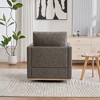 Gulches 30.7"W Square Swivel Accent Chair, Gray PU Upholstered 360¡ã Club Chair for Living Room Bedroom - 2 of 4