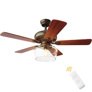 Costway 52" Vintage Ceiling Fan Light w/ Remote Control Reversible Blades Home Indoor - 1 of 4