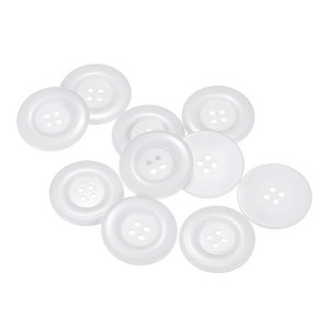 Unique Bargains Resin Round Flat 4-Hole DIY Craft Sewing Buttons 60L 1.5" 10 Pcs - 1 of 4