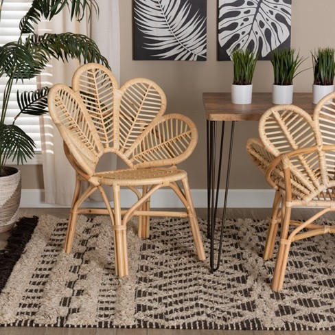 Bali Pari Bianca Modern Bohemian Natural Brown Rattan Flower Chair Target