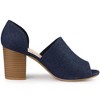 Perphy Denim Open Toe Chunky Heels Slide Sandals - 4 of 4