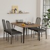 4-Person Dining Table Set for Small Spaces, Compact 5-Piece Kitchen Tables and Chairs, Modern Chamfer Design Dinette Set - 3 of 4