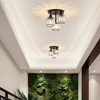 DAKAFUL 3 - Light Modern Crystal Semi - Flush Mount Ceiling Light, Gold Close to Ceiling Chandelier for Living Room,Hallway, Entryway - 3 of 4